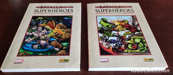 C&oacute;mics: LA BATALLA DE LOS SUPERHEROES - 2 TOMOS - PANINI - MBE - Foto 1