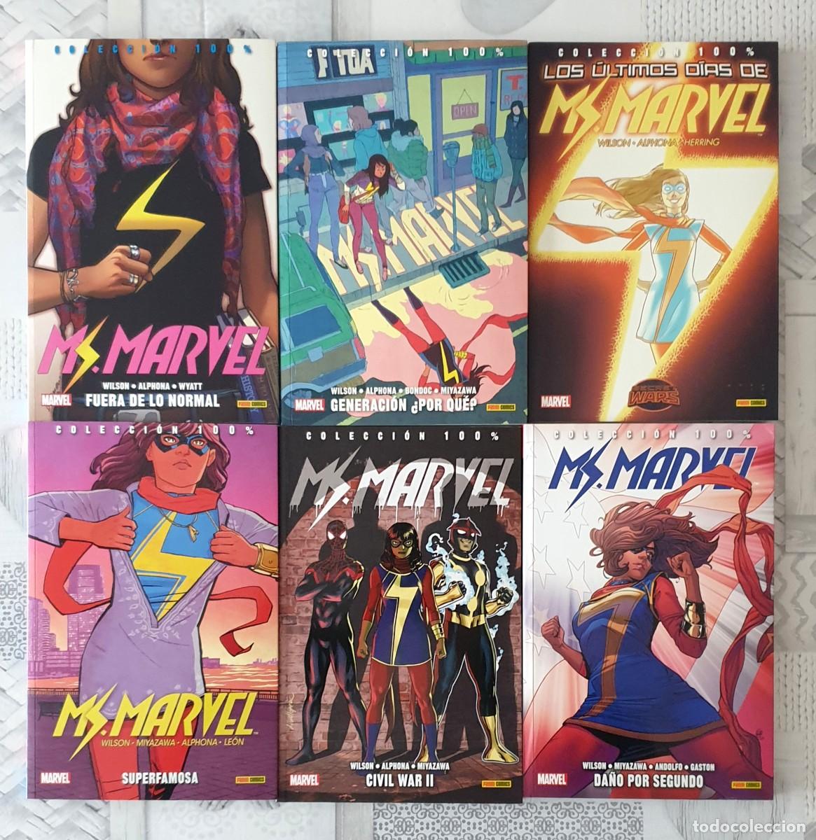 C&oacute;mics: 100% MARVEL. MS.MARVEL. Lote de 6 tomos (1 al 6). Panini Comics 2015 - Foto 1