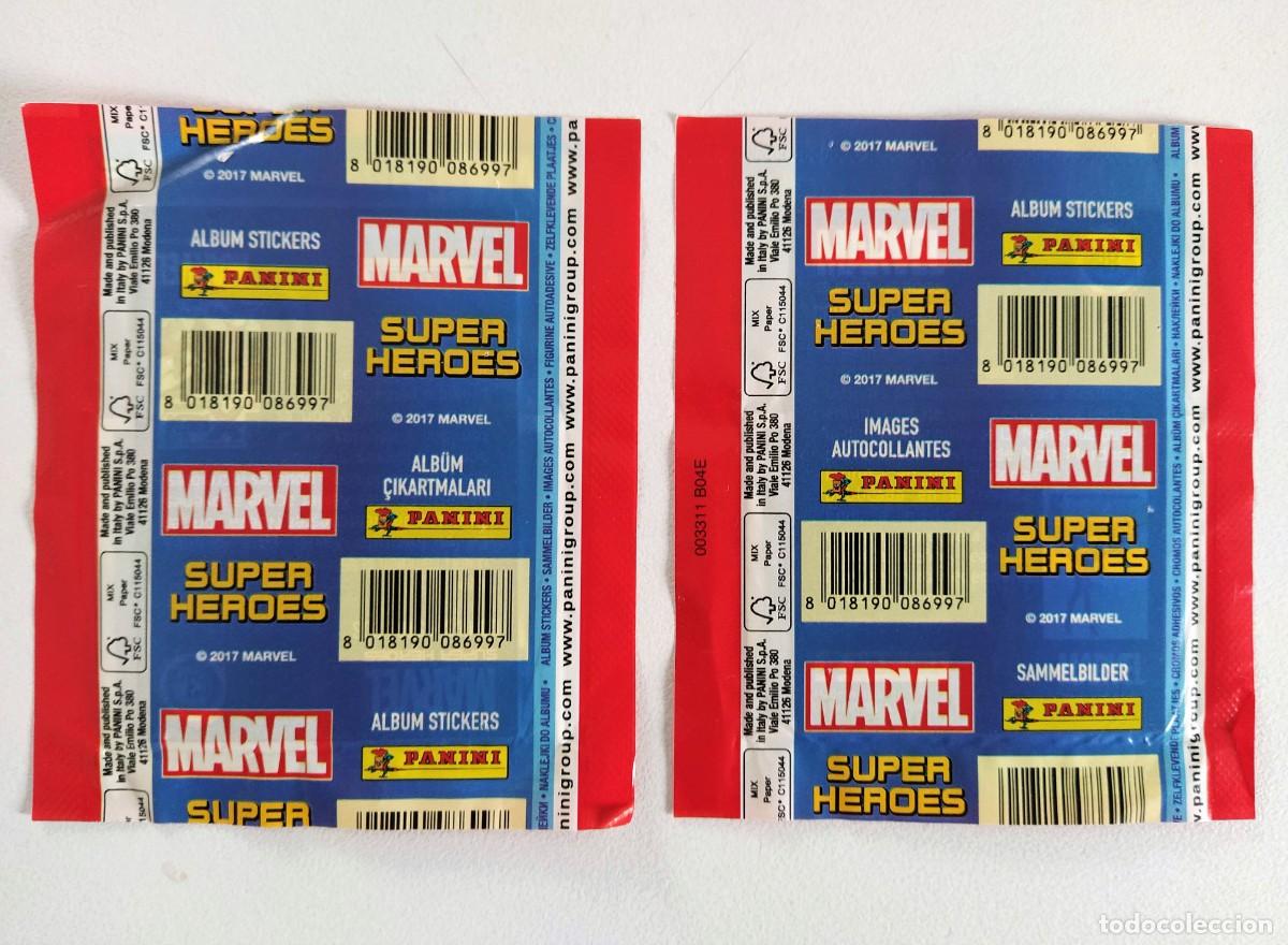 C&oacute;mics: LOTE 2 SOBRES SUPERH&Eacute;ROES MARVEL 2017 SIN ABRIR ~ PANINI (2017) - Foto 3