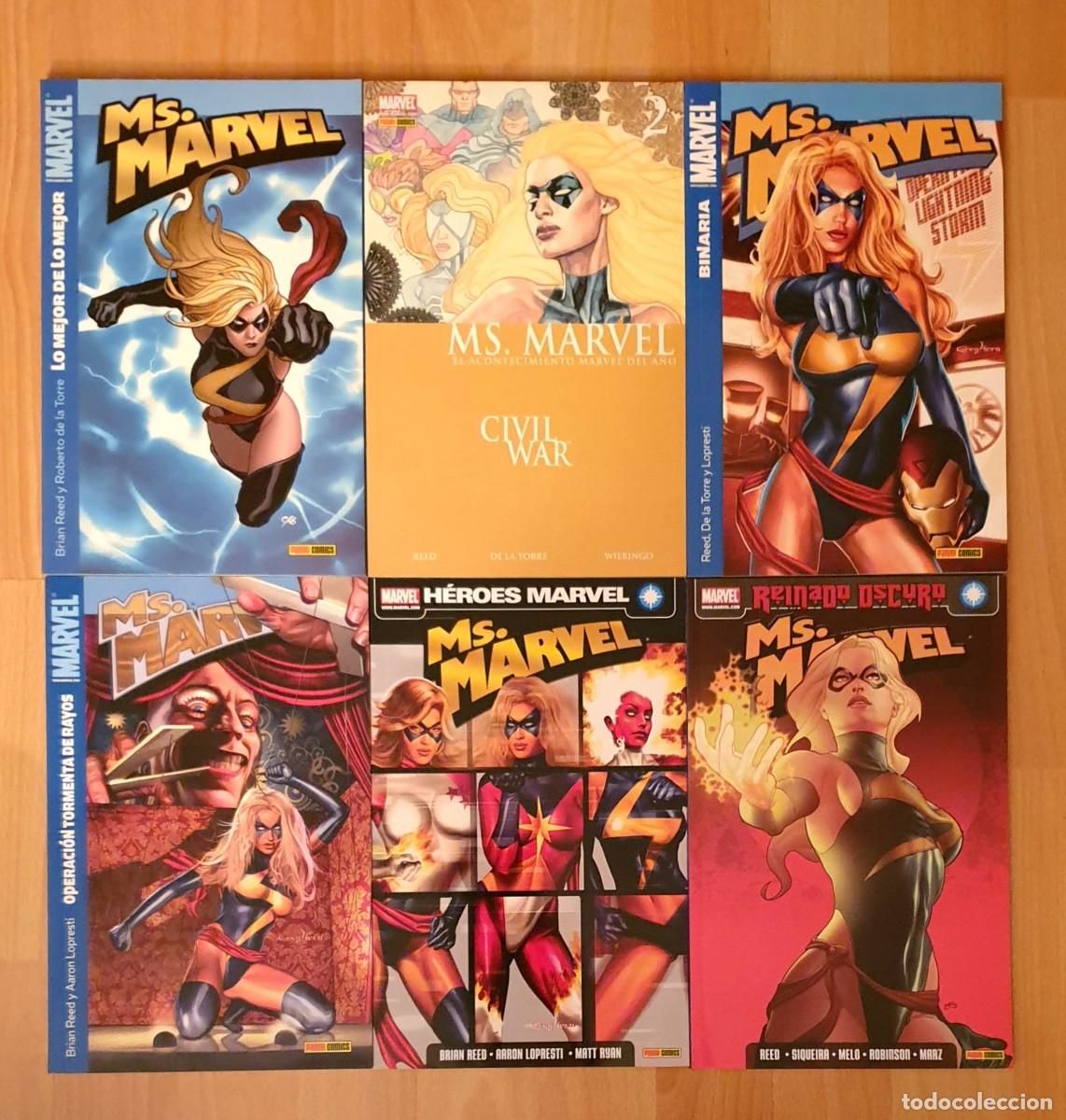 C&oacute;mics: MS.MARVEL + MS.MARVEL OSCURA. Colecciones completas (9 tomos). Panini Comics 2007 - Foto 2