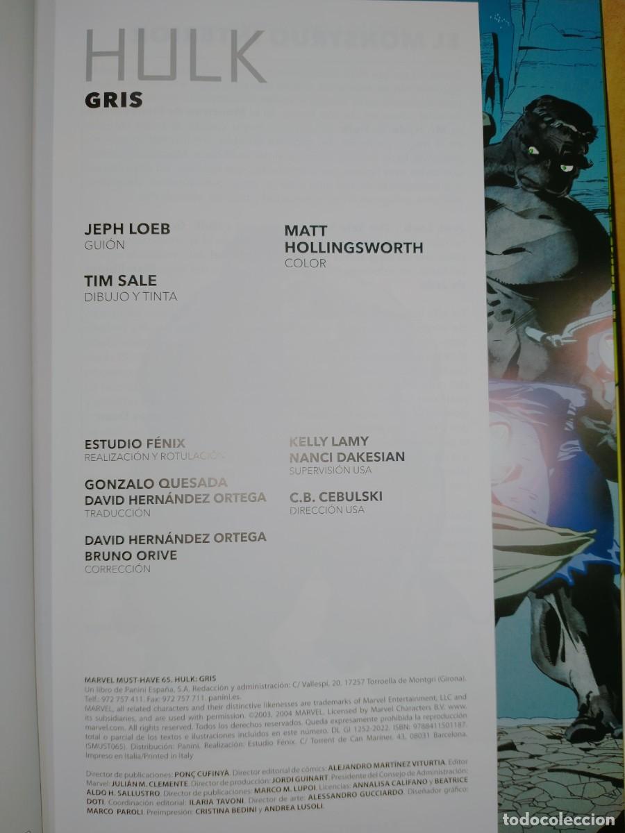 C&oacute;mics: JEPH LOEB/TIM SALE. HULK (GRIS) .MARVEL - Foto 2