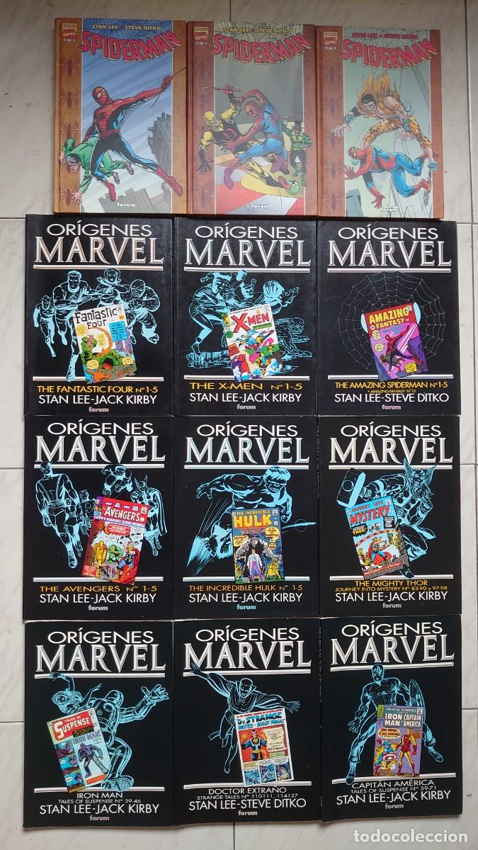 C&oacute;mics: Colecciones Marvel Or&iacute;genes (9 tomos) y Spiderman de Lee y Ditko (3 tomos) - Foto 1
