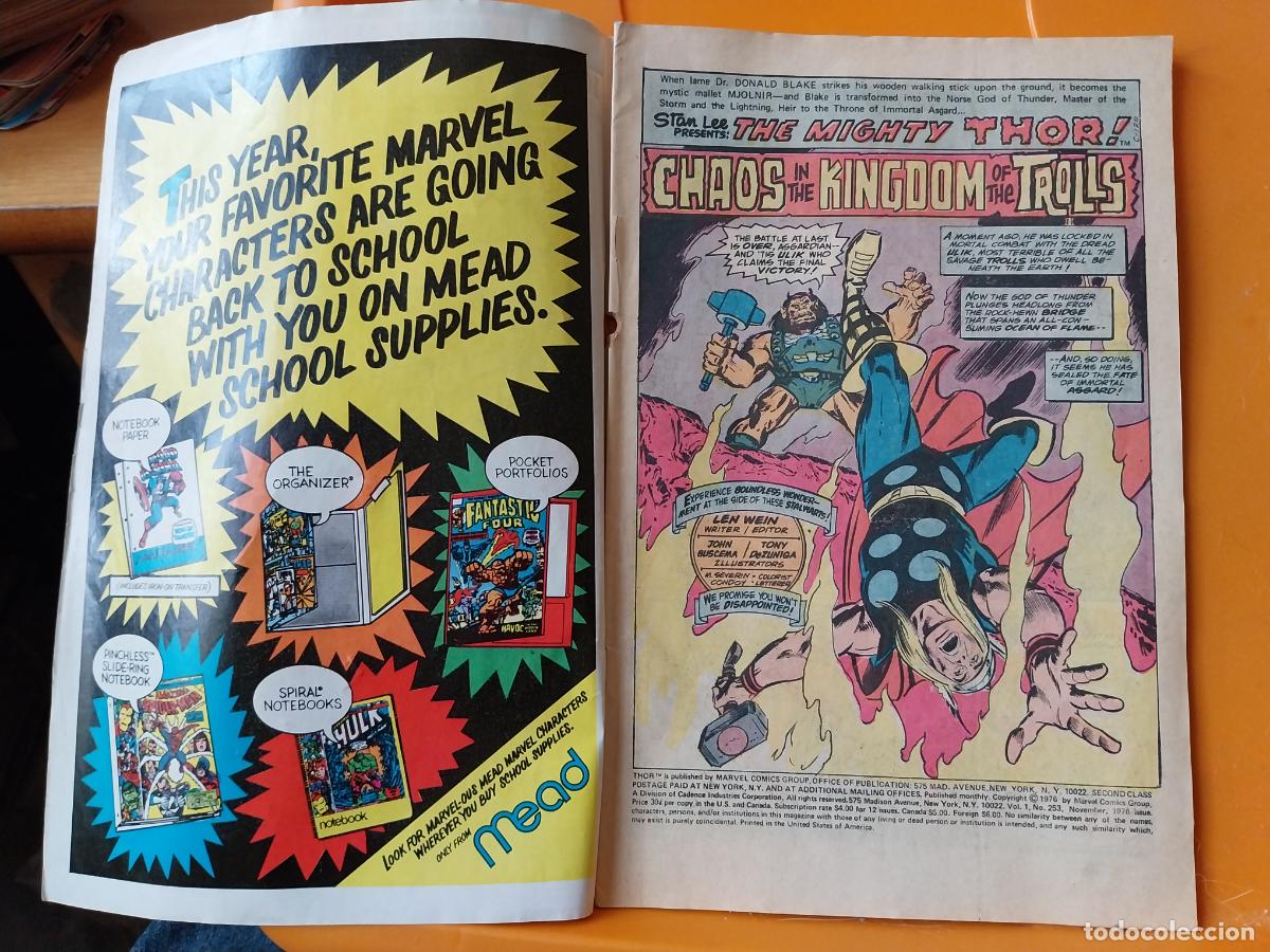 C&oacute;mics: THOR MARVEL 1976 NOV 253 COMIC USADO SOBADO - Foto 3