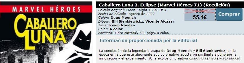 C&oacute;mics: NUEVO (precintado) - MARVEL H&Eacute;ROES 71 - CABALLERO LUNA 2 Eclipse - PANINI a&ntilde;o 2016 - Foto 3