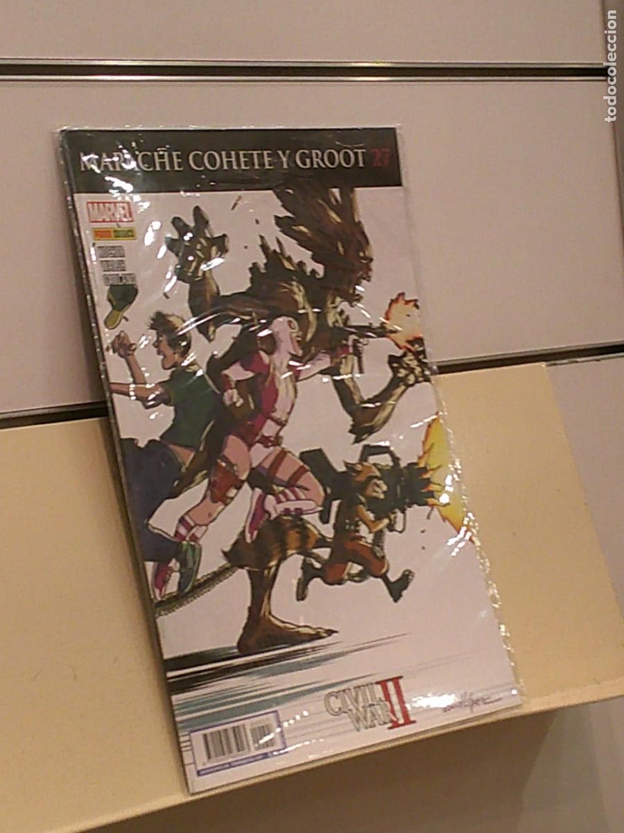 C&oacute;mics: MAPACHE COHETE Y GROOT N&ordm; 27 CIVIL WAR II MARVEL - PANINI - Foto 1