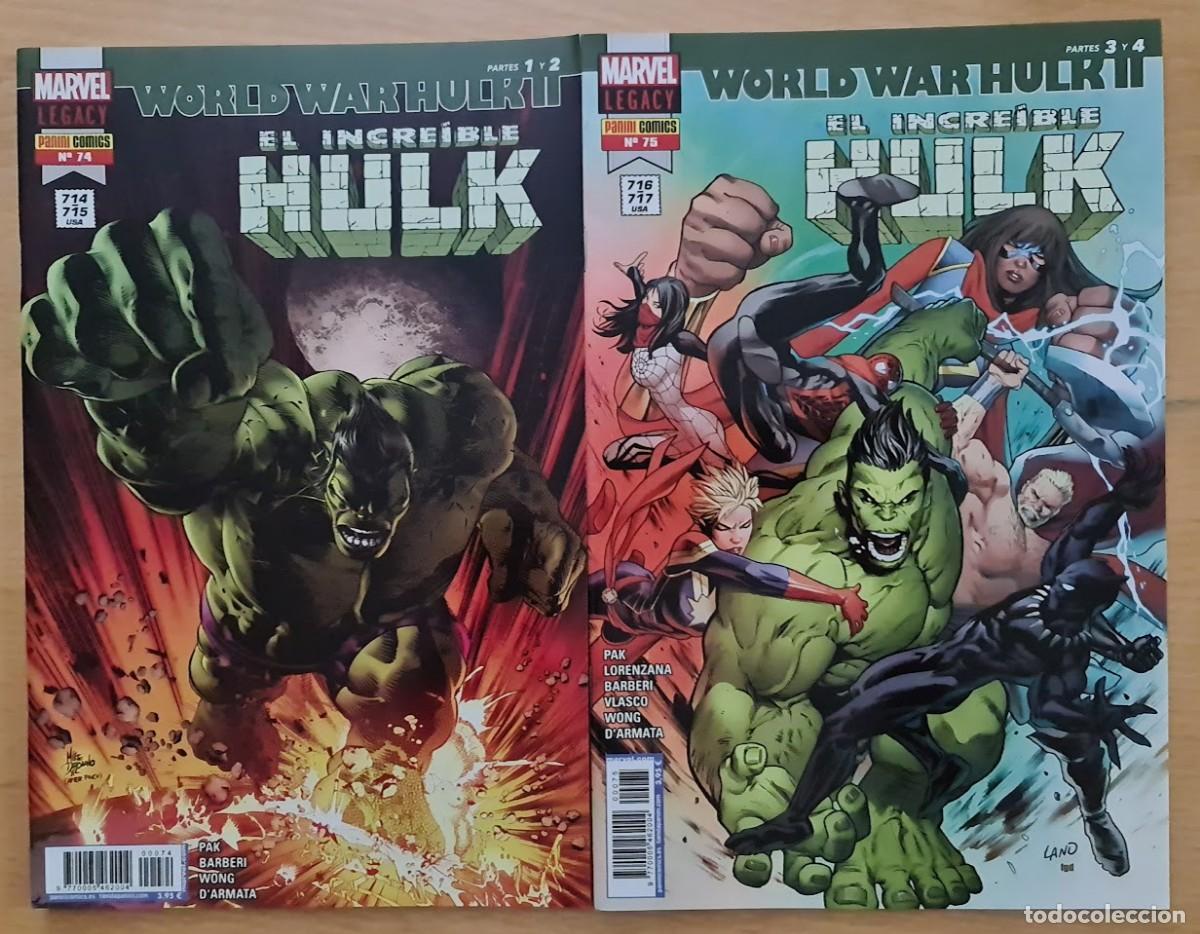 C&oacute;mics: EL INCREIBLE HULK 74 Y 75. WORLD WAR HULK II. PANINI - Foto 1