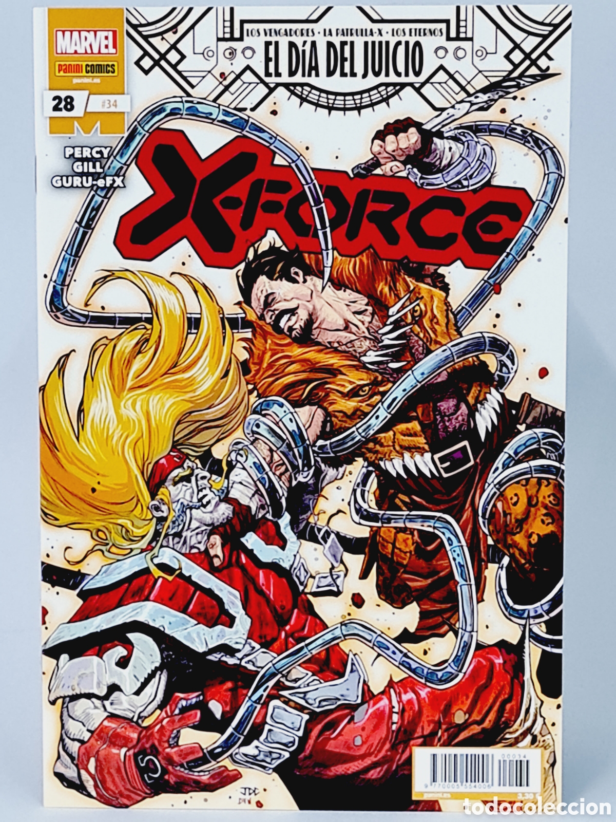 C&oacute;mics: DE KIOSCO X-FORCE 28 - 34 MARVEL COMICS PANINI EL D&Iacute;A DEL JUICIO GRAPA - Foto 1