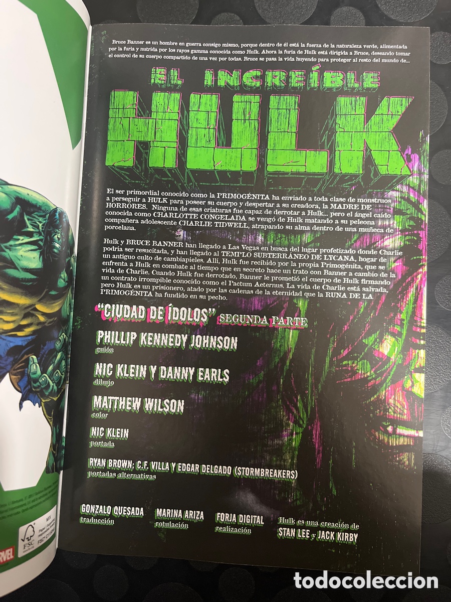 C&oacute;mics: EL INCRE&Iacute;BLE HULK VOL.2 N.149 / 19 CIUDAD DE &Iacute;DOLOS ( 2012/&hellip; ) - Foto 3