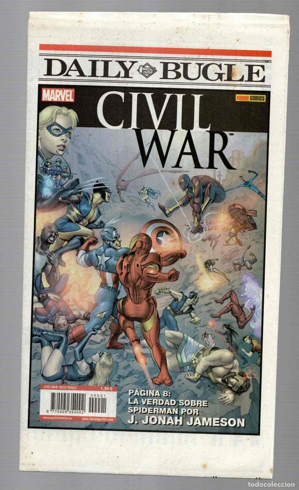 C&oacute;mics: DAILY BUGLE CIVIL WAR. 12 PAGINAS. PANINI - Foto 1
