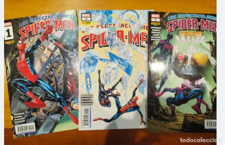 C&oacute;mics: LOS ESPECTACULARES SPIDER-MEN NUMEROS 1 A 3 PANINI. - Foto 1