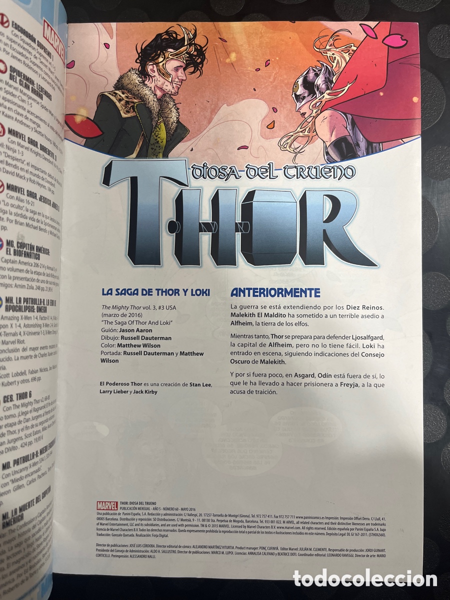 C&oacute;mics: THOR N.60 DIOSA DEL TRUENO : LA SAGA DE THOR Y LOKI ( 2011/&hellip; ) - Foto 3