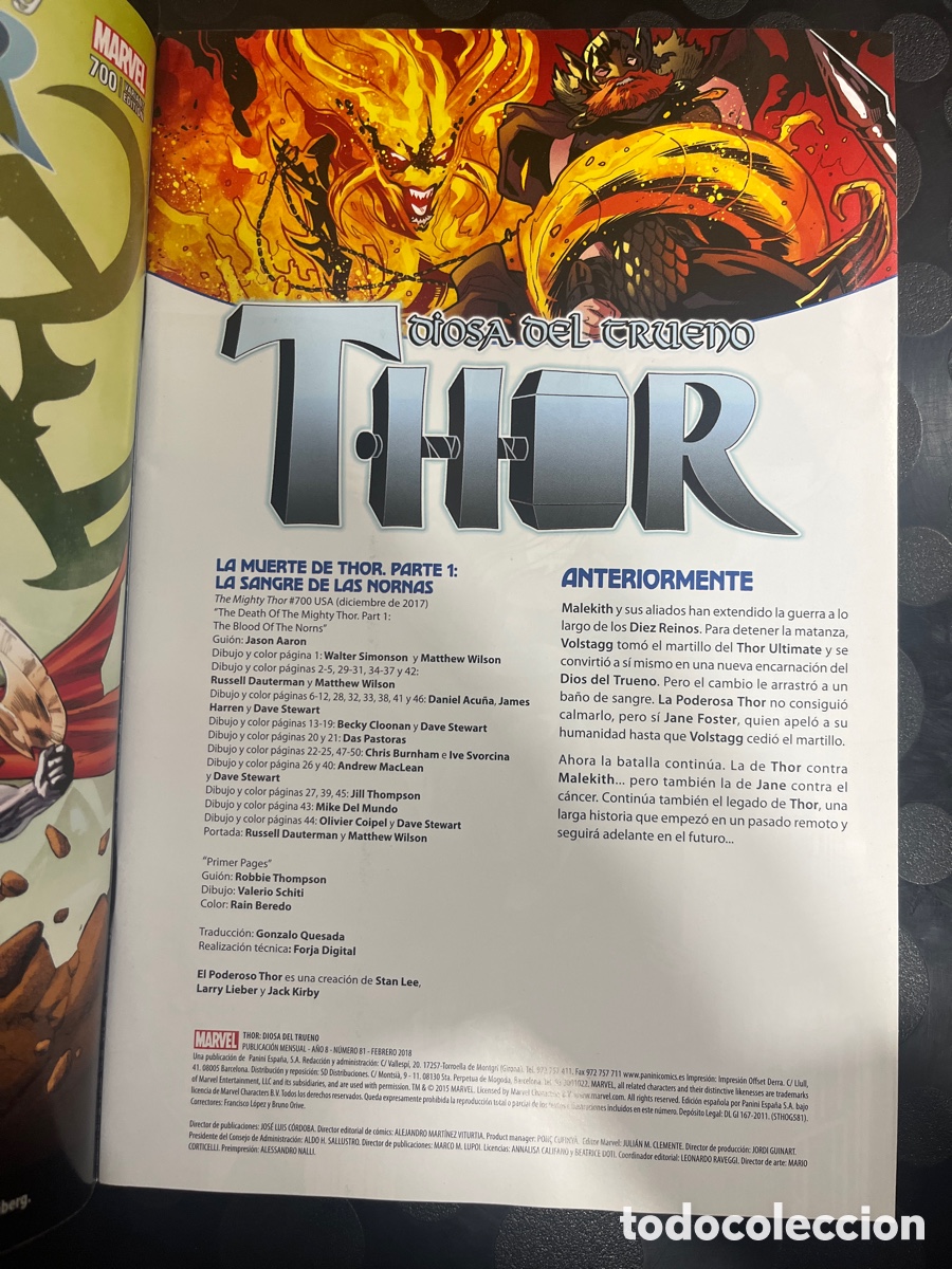 C&oacute;mics: THOR N.81 DIOSA DEL TRUENO : LA MUERTE DE THOR ( 2011/&hellip; ) - Foto 3