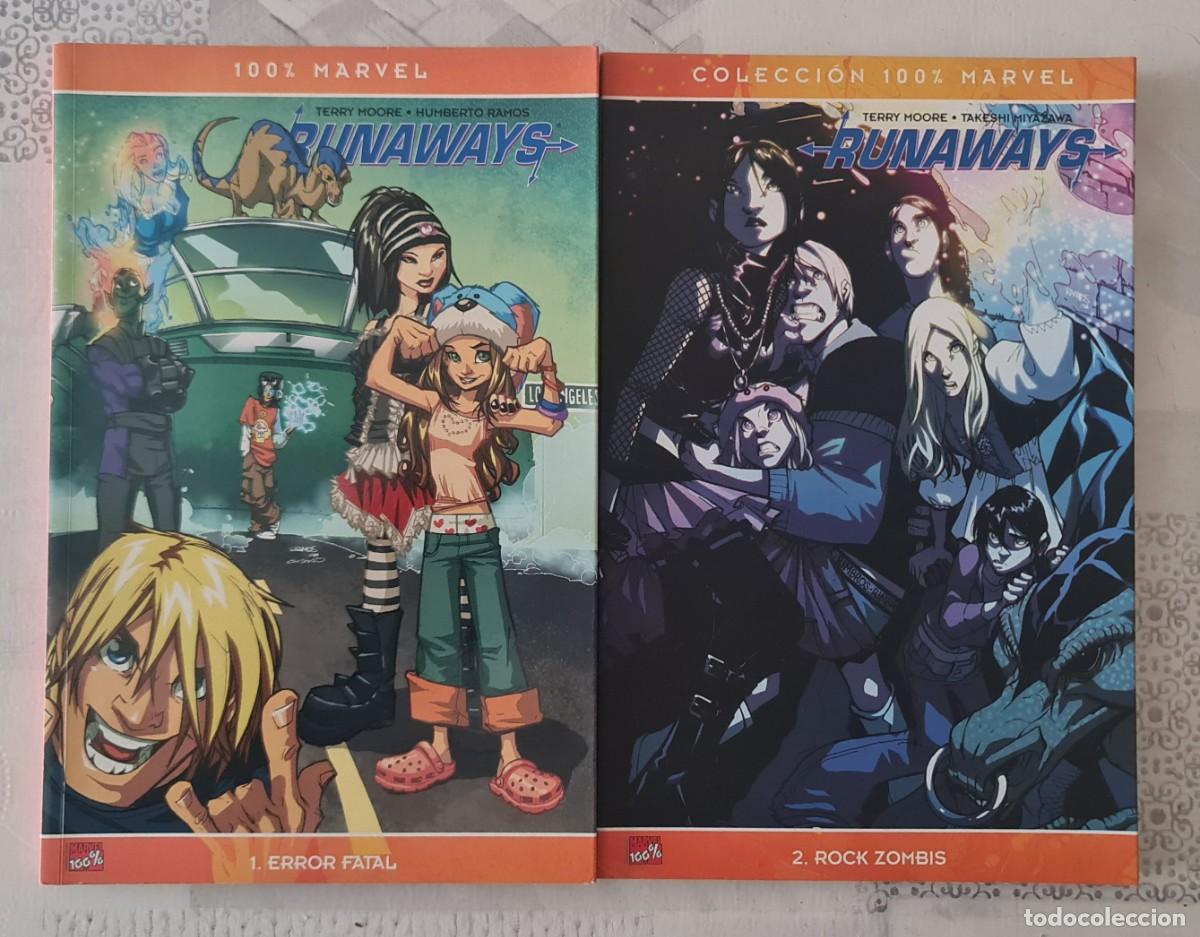 C&oacute;mics: 100% MARVEL RUNAWAYS. Lote de 2 tomos. Panini Comics 2009 - Foto 1