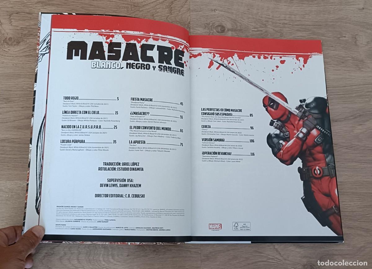 C&oacute;mics: DEADPOOL, MASACRE, Blanco Negro y Sangre, Marvel, Panini - Foto 4