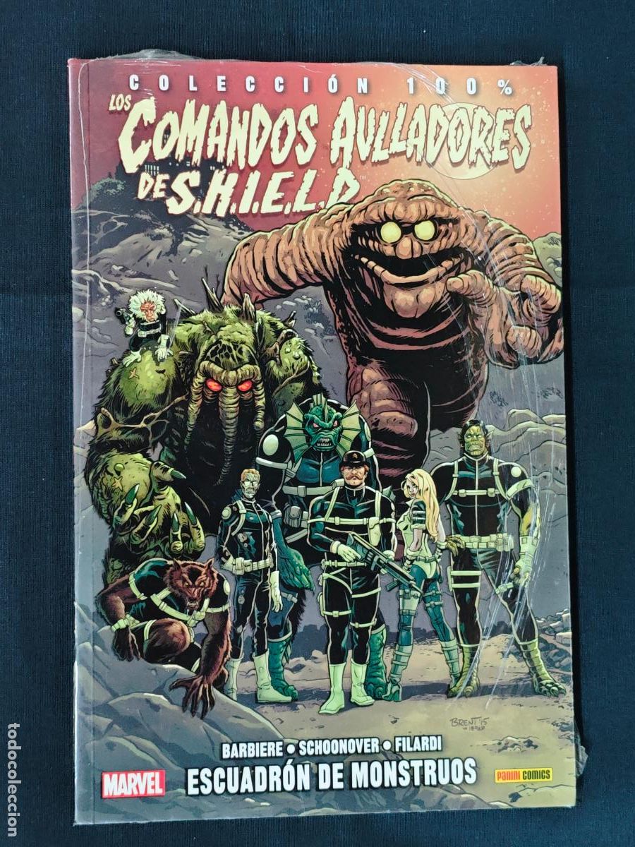 C&oacute;mics: PRECINTADO - COLECCION 100% - LOS COMANDOS AULLADORES DE SHIELD - ESCUADRON DE MONSTRUOS - PANINI -