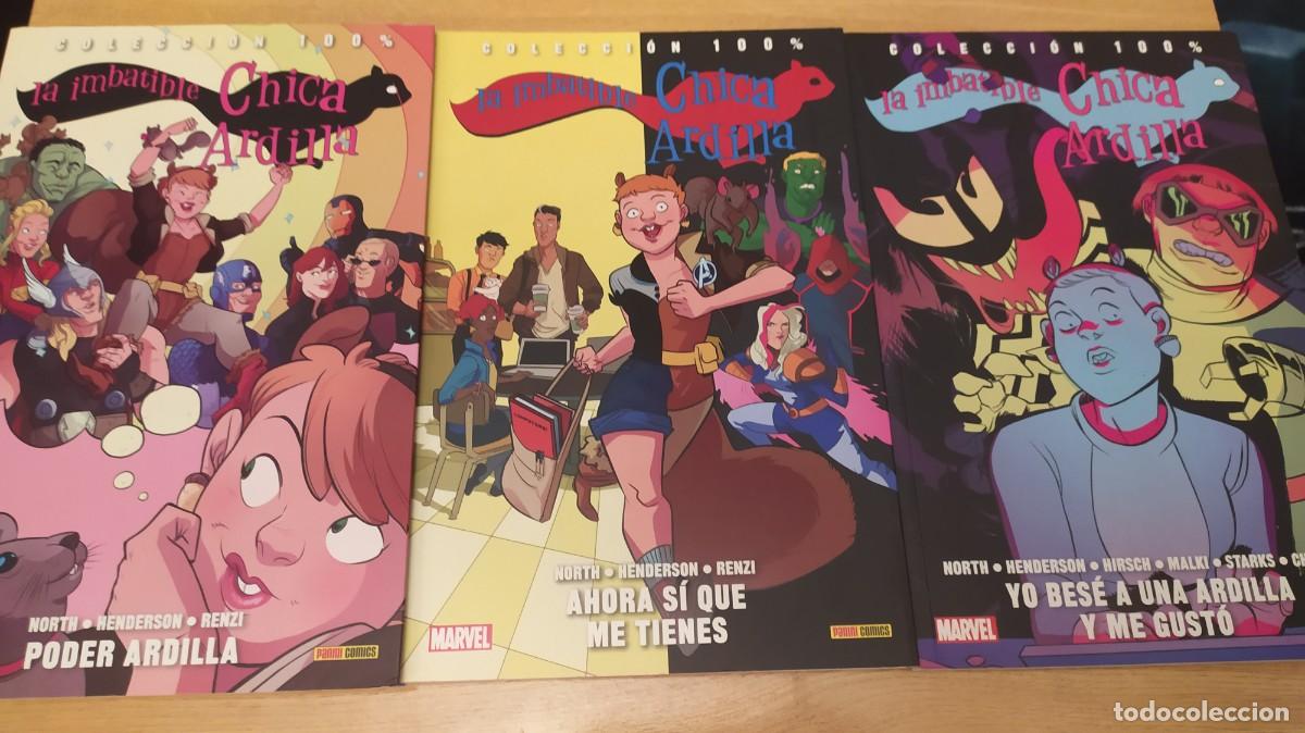C&oacute;mics: Chica Ardilla. Lote 3 comics, colecci&oacute;n 100% marvel-panini