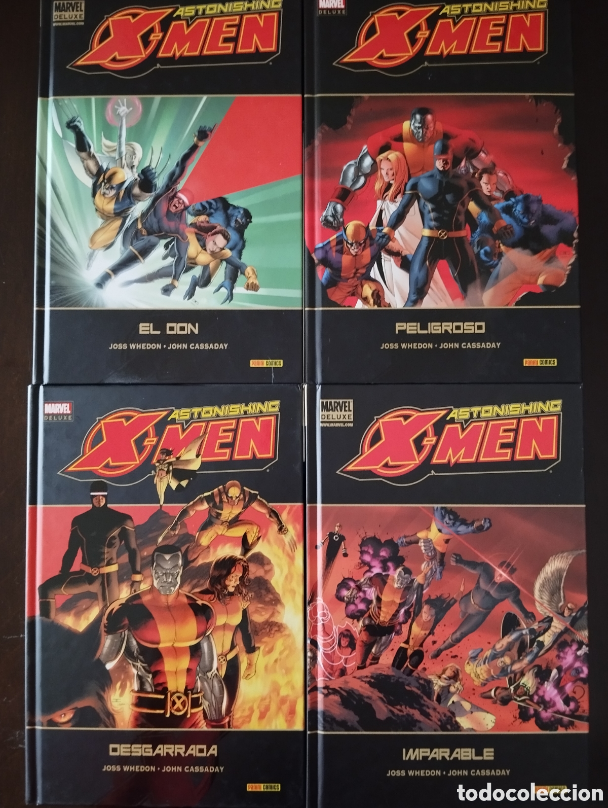 C&oacute;mics: Astonishing X-Men, de Josh Wedon y John Cassaday COMPLETA en 4 tomos Marvel Deluxe de Panini Comics.