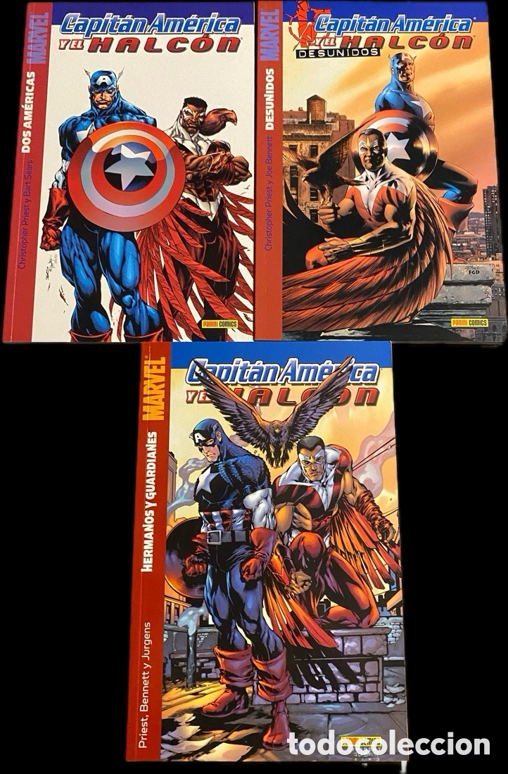Comics: Capit&aacute;n Am&eacute;rica y el Halc&oacute;n (2005&ndash;2006) &ndash; 3 tomos completos &ndash; Marvel Panini &ndash; Serie completa