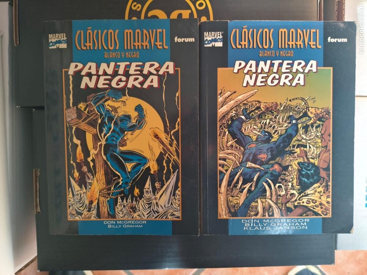 C&oacute;mics: Cl&aacute;sicos Marvel Blanco y Negro 7 y 14 Pantera Negra Tomos 1 y 2 - Forum Don McGregor Billy Graham
