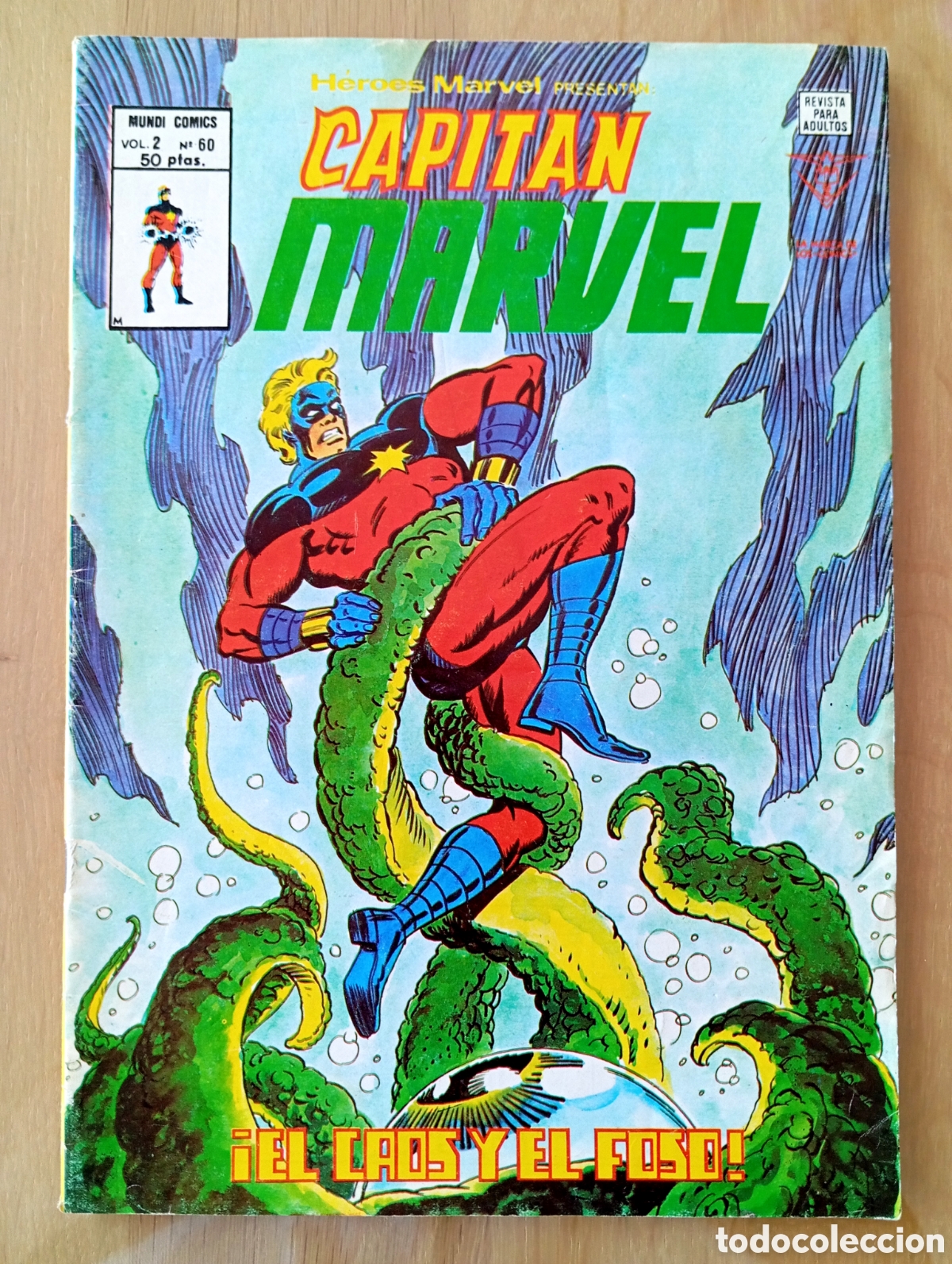 C&oacute;mics: COMIC CAPIT&Aacute;N MARVEL VOL. 2 N&ordm; 60 MUNDI COMICS EL CAOS Y EL FOSO 1979 EDICIONES V&Eacute;RTICE