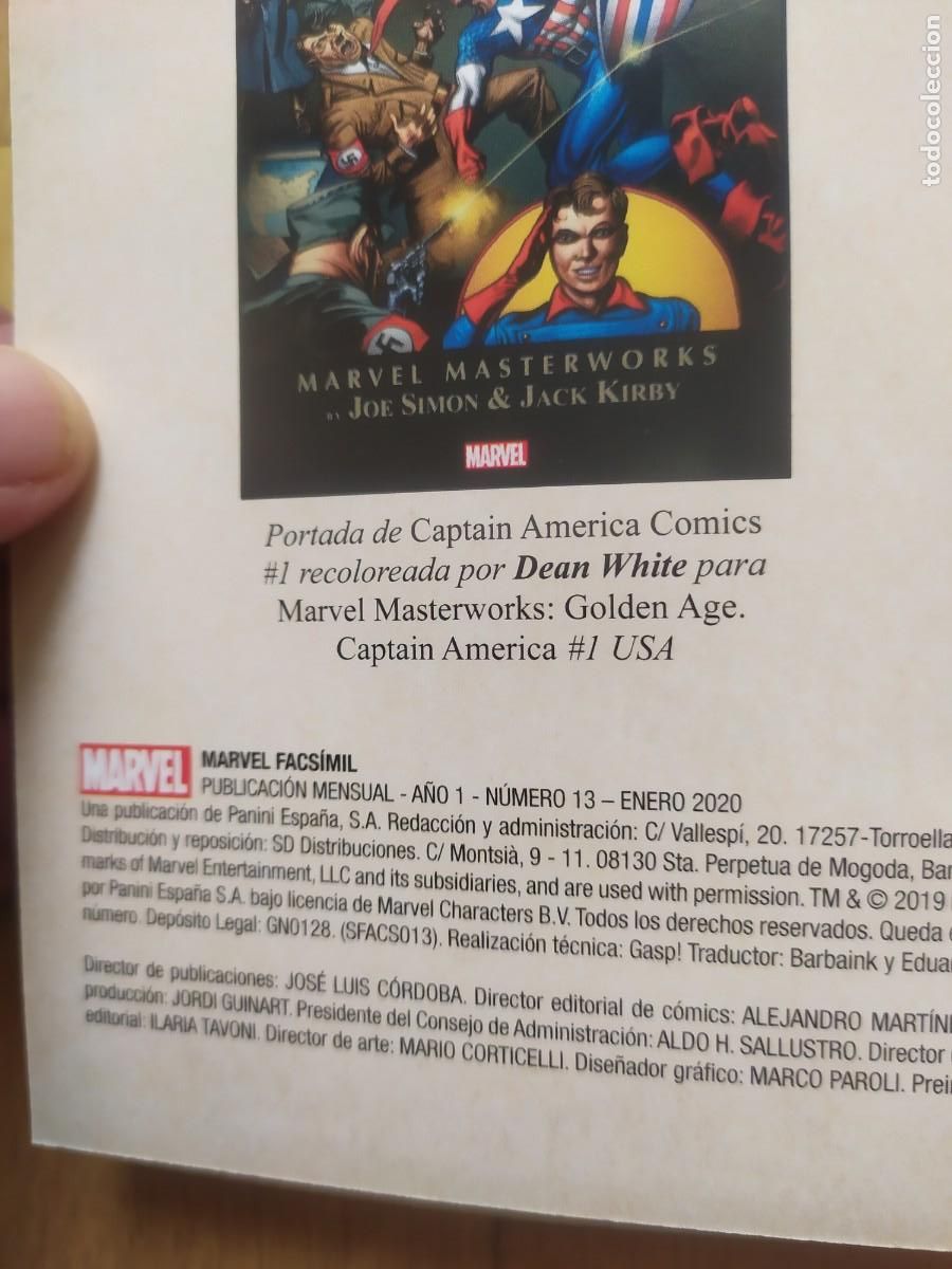 C&oacute;mics: MARVEL FACSIMIL 13.PANINI COMICS. CAPITAN AMERICA N&ordm; 1. EN ESPA&Ntilde;OL. 2020 - Foto 3