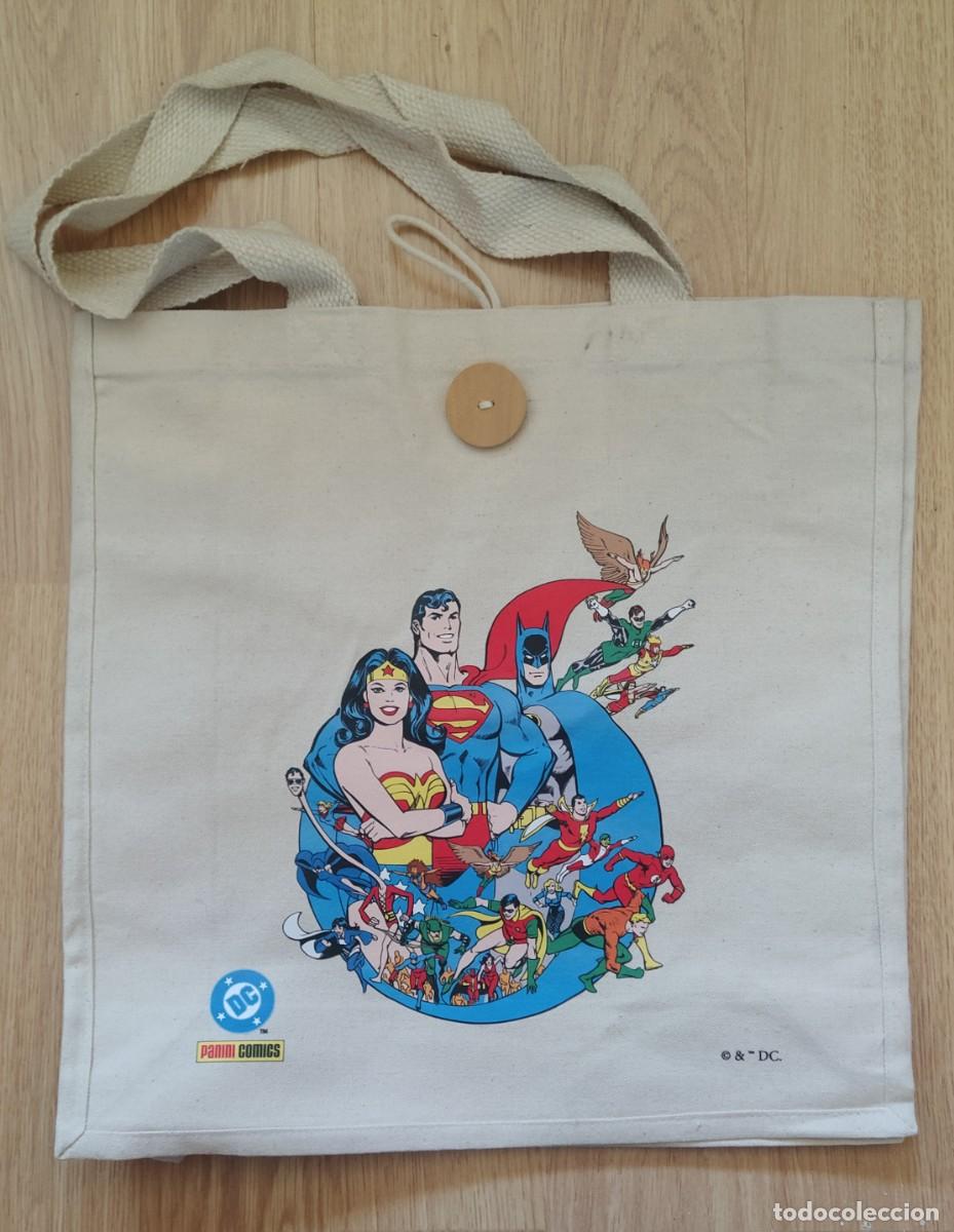 C&oacute;mics: Bolsa de tela con dibujo de h&eacute;roes DC (Superman, Wonder Woman, Batman&hellip;)