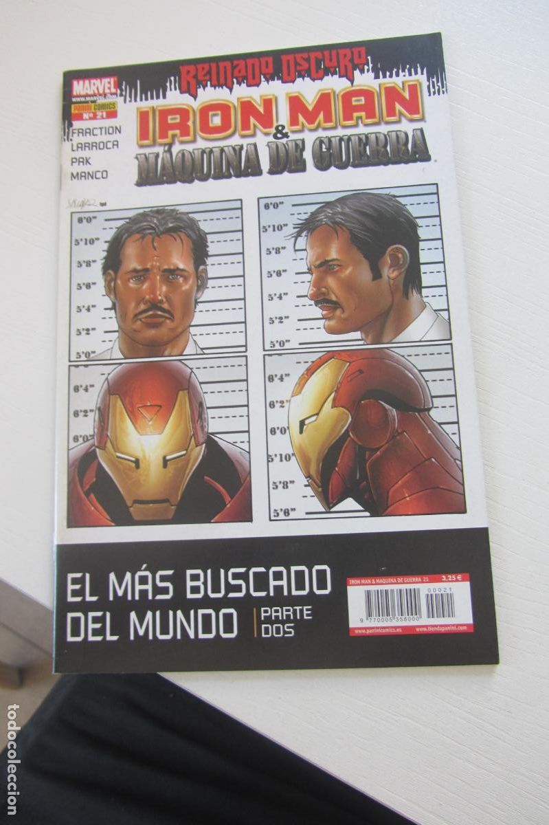C&oacute;mics: IRON MAN & M&Aacute;QUINA DE GUERRA N&ordm; 21 REINADO OSCURO EL M&Aacute;S BUSCADO DEL MUNDO ( 2008/2011 PANINI ARX73