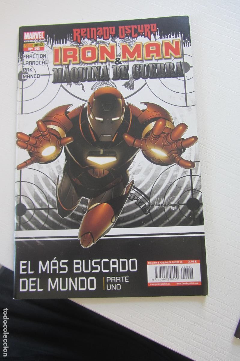 C&oacute;mics: IRON MAN & M&Aacute;QUINA DE GUERRA N&ordm; 20 REINADO OSCURO EL M&Aacute;S BUSCADO DEL MUNDO ( 2008/2011 PANINI ARX73
