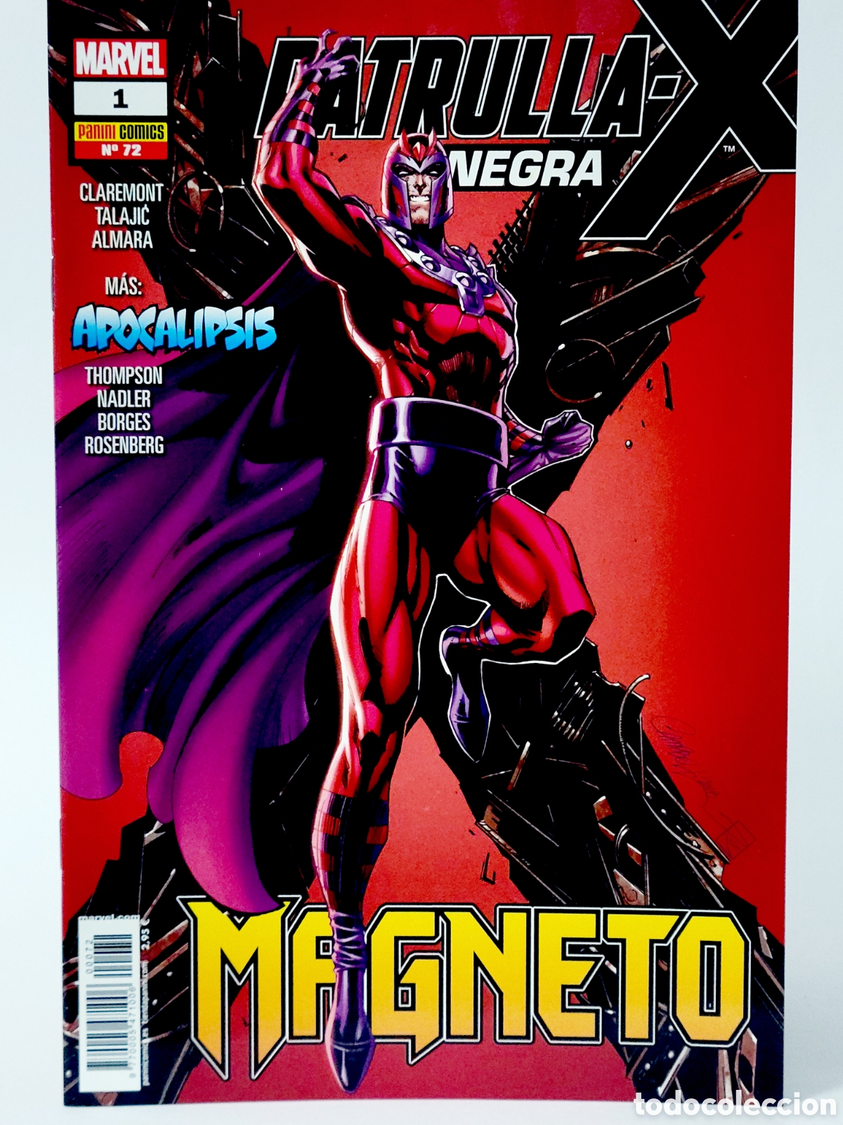C&oacute;mics: C&Oacute;MIC PATRULLA-X NEGRA 72 MAGNETO PANINI MARVEL 1 GRAPA DE KIOSCO