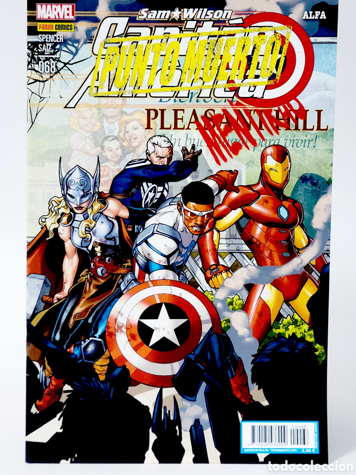 C&oacute;mics: C&Oacute;MIC CAPITAN AM&Eacute;RICA 68 PUNTO MUERTO SAM WILSON ALFA PANINI MARVEL VOLUMEN GRAPA DE KIOSCO