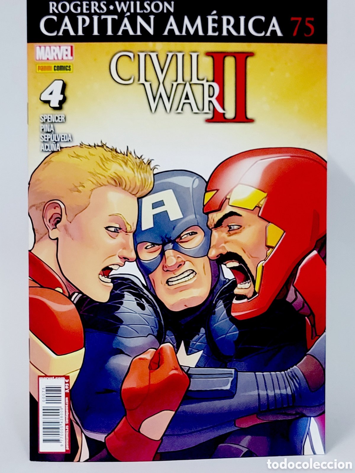 C&oacute;mics: C&Oacute;MIC SAM WILSON CAPITAN AM&Eacute;RICA 75 CIVIL WAR II PANINI MARVEL GRAPA DE KIOSCO