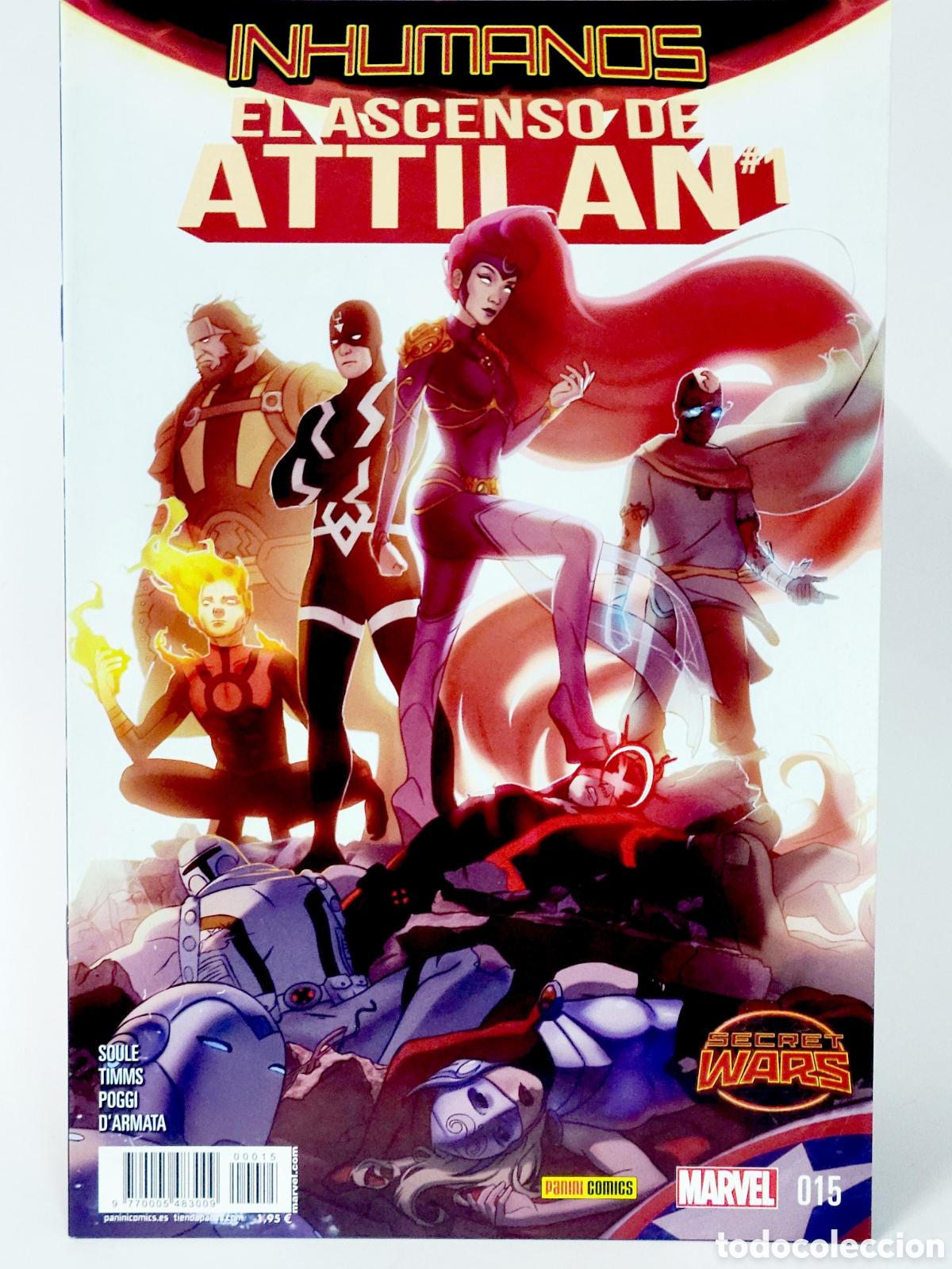C&oacute;mics: C&Oacute;MIC INHUMANOS EL ASCENSO DE ATTILAN 15 SECRET WARS PANINI MARVEL GRAPA DE KIOSCO