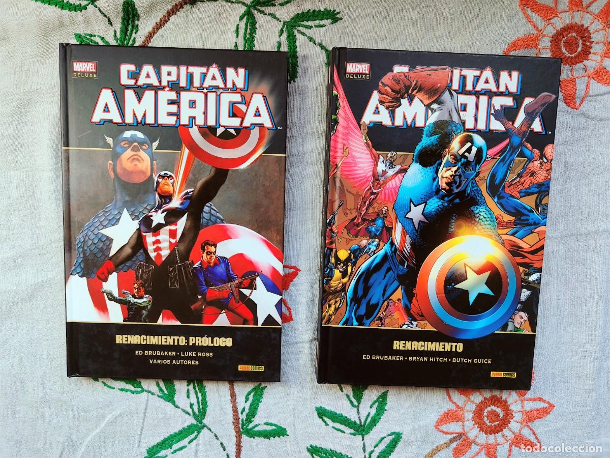 C&oacute;mics: Capit&aacute;n Am&eacute;rica 9 y 10. Renacimiento y renacimiento: Pr&oacute;logo. Marvel Deluxe. Brubaker y Ross. Panini