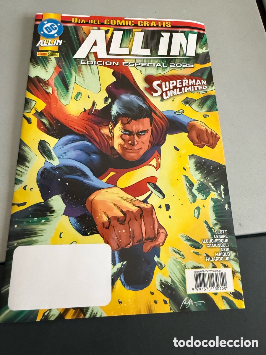 C&oacute;mics: ALL IN. Edici&oacute;n Especial 2025 SUPERMAN UNLIMITED. D&iacute;a del C&oacute;mic Gratis