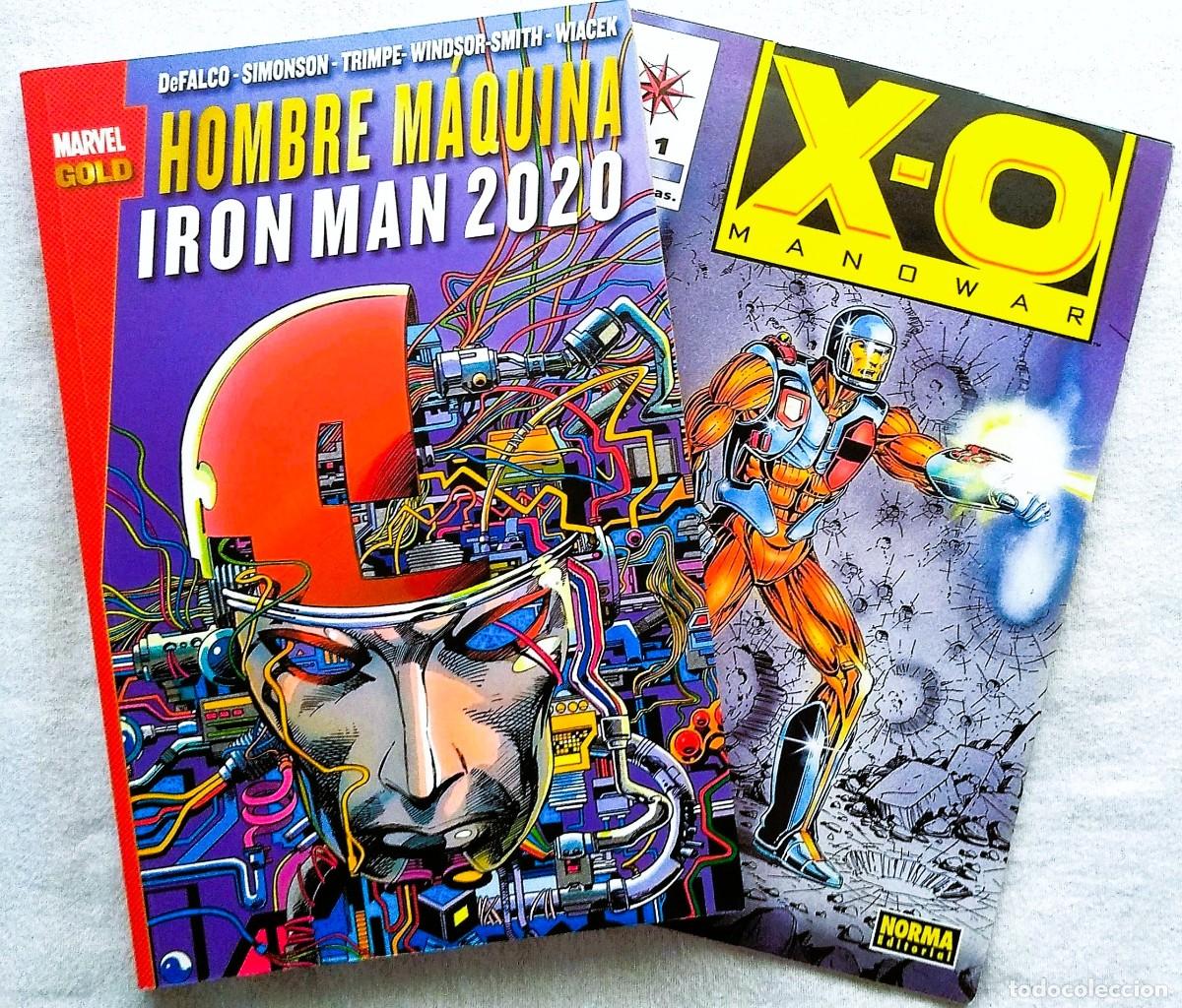 C&oacute;mics: LOTE 2 C&Oacute;MICS: HOMBRE M&Aacute;QUINA IRON MAN 2020 + X-O MANOWAR 1 Barry W. Smith (PERFECTO ESTADO)
