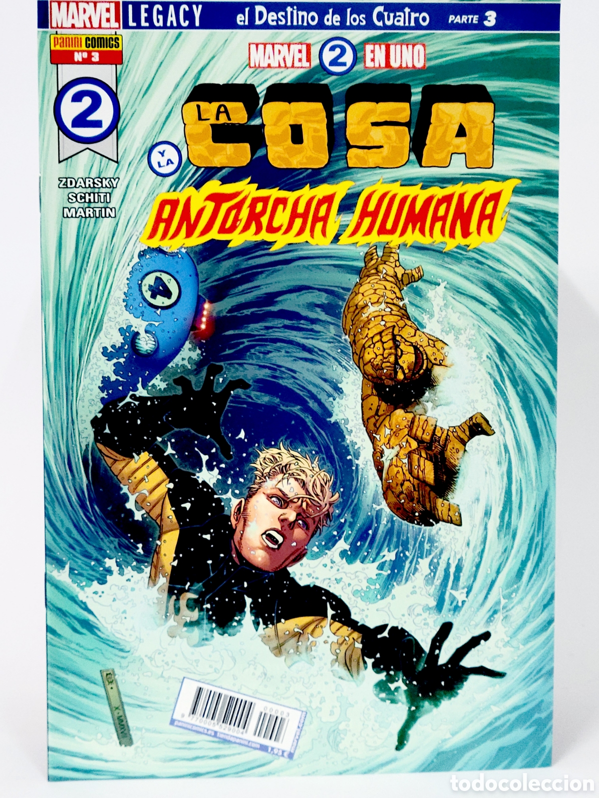 C&oacute;mics: C&Oacute;MIC MARVEL 2 EN UNO 3 LA COSA ANTORCHA HUMANA PANINI MARVEL GRAPA DE KIOSCO - Foto 1