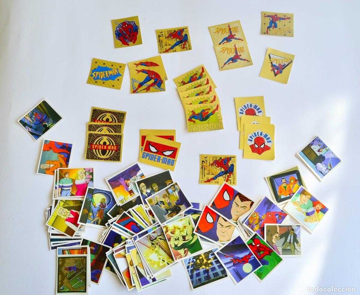 C&oacute;mics: Lote de 125 cromos adhesivos de Spiderman. Panini- Marvel Comics. 1995. Buen estado