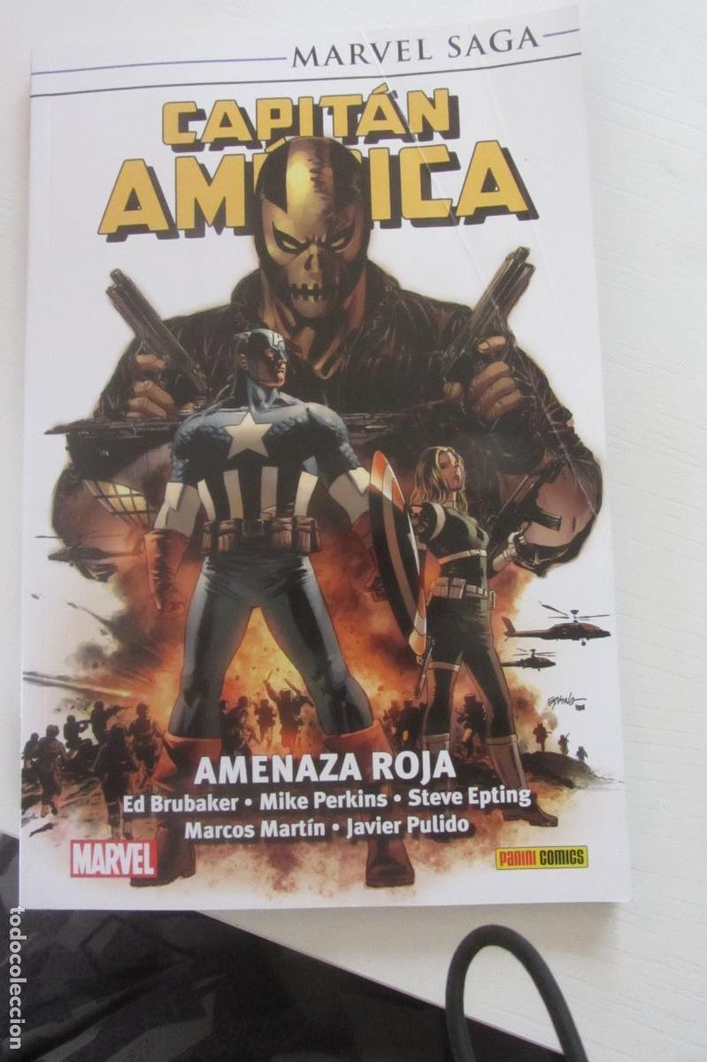 C&oacute;mics: CAPITAN AMERICA 3 AMENAZA ROJA - BRUNAKER MARVEL SAGA PANINI BUEN ESTADO arx238