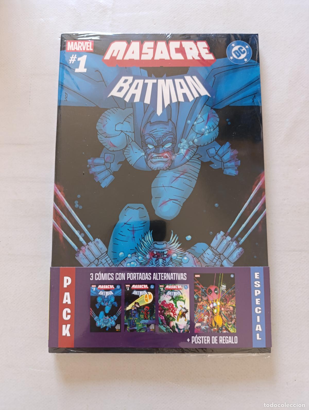 C&oacute;mics: MASACRE / BATMAN - PACK ESPECIAL 3 COMICS CON PORTADAS ALTERNATIVAS + POSTER - NUEVO PRECINTADO (BSw
