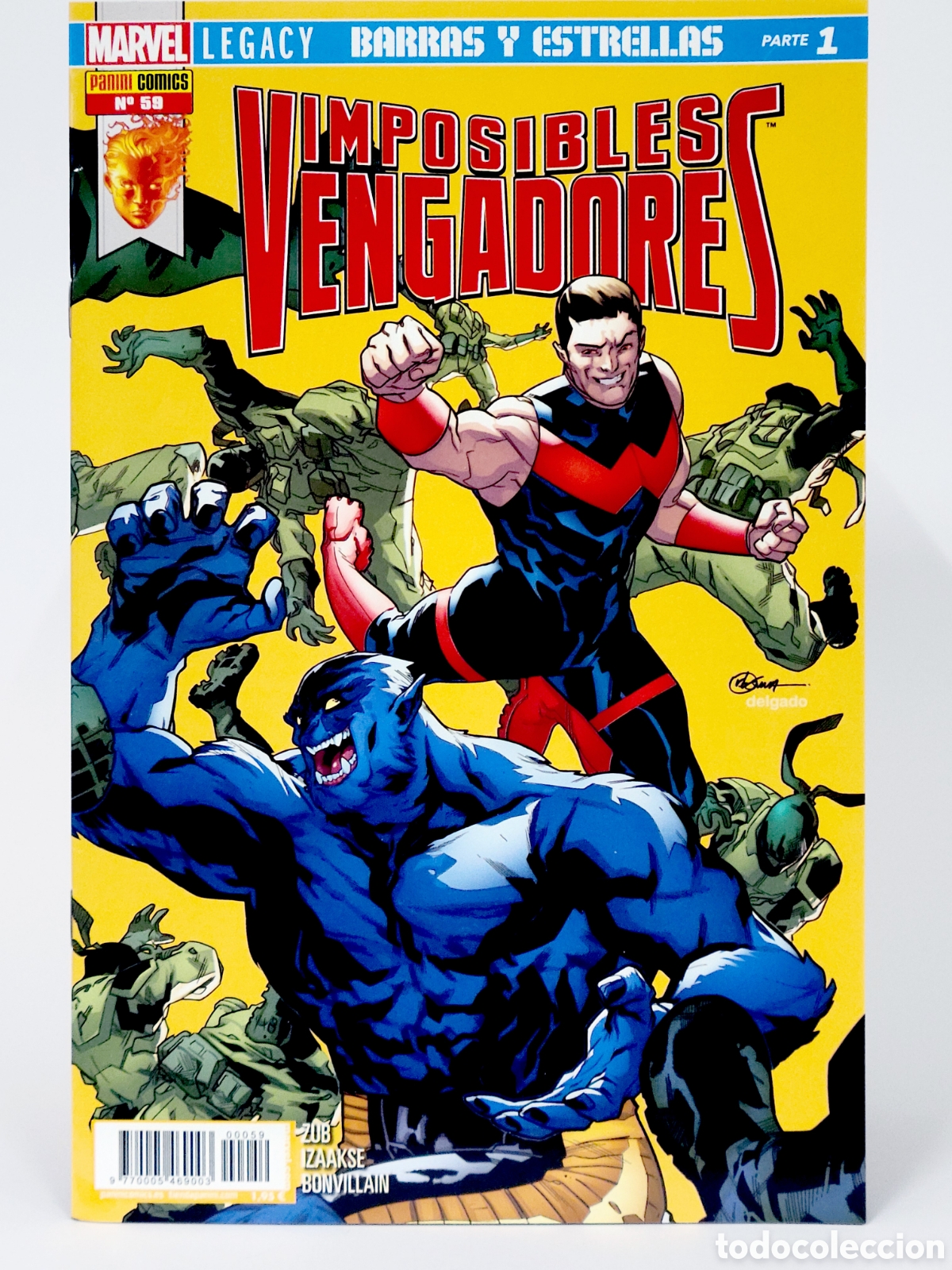 C&oacute;mics: C&Oacute;MIC IMPOSIBLES VENGADORES 59 LEGACY BARRAS Y ESTRELLAS PANINI MARVEL GRAPA DE KIOSCO