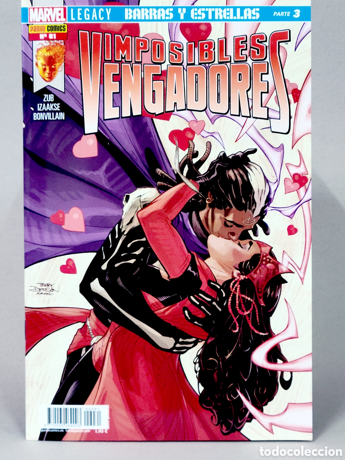 C&oacute;mics: C&Oacute;MIC IMPOSIBLES VENGADORES 61 LEGACY BARRAS Y ESTRELLAS PANINI MARVEL GRAPA DE KIOSCO