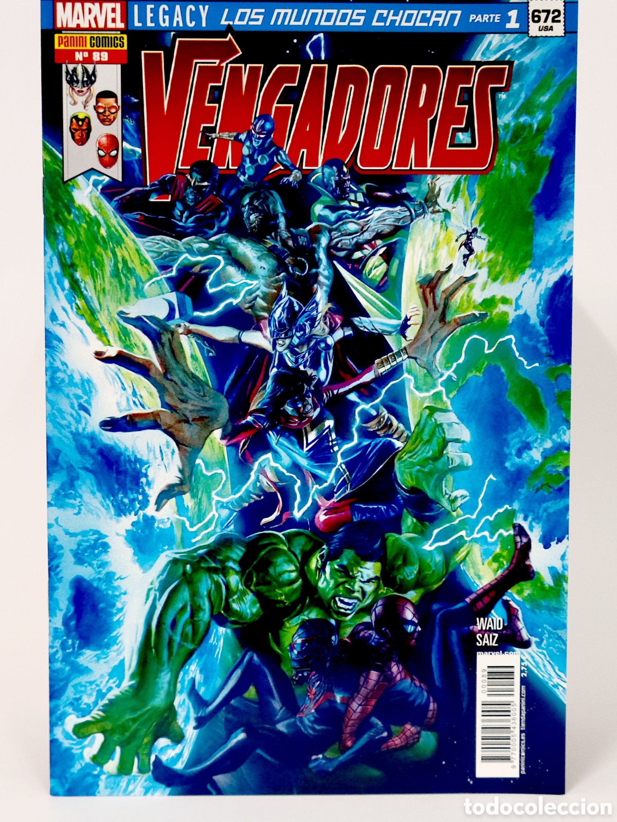 C&oacute;mics: C&Oacute;MIC VENGADORES 89 LEGACY LOS MUNDOS CHOCAN PANINI MARVEL GRAPA DE KIOSCO