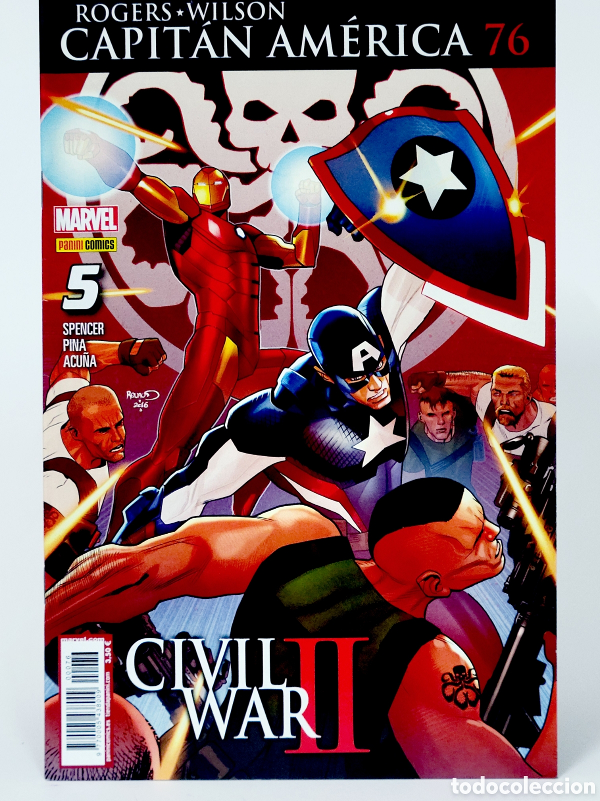 C&oacute;mics: C&Oacute;MIC R&Oacute;GER WILSON CAPITAN AMERICA 76 PANINI MARVEL GRAPA DE KIOSCO