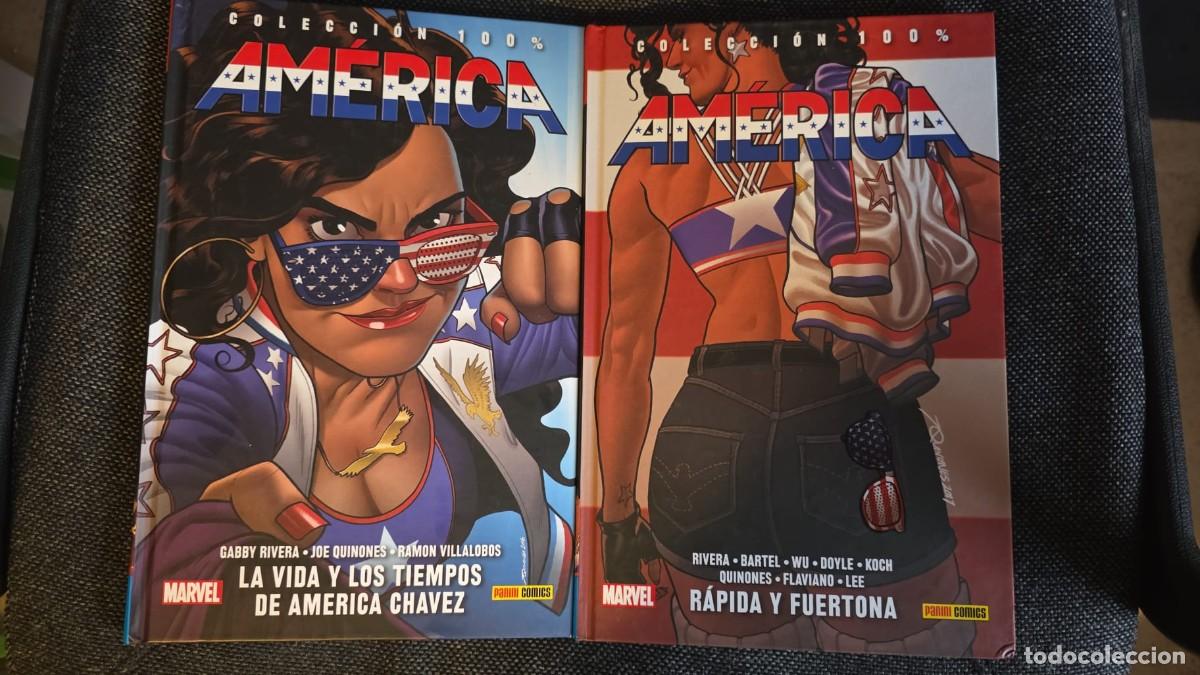 C&oacute;mics: 100% MARVEL HC: AMERICA - (OBRA COMPLETA 2 TOMOS) - PANINI