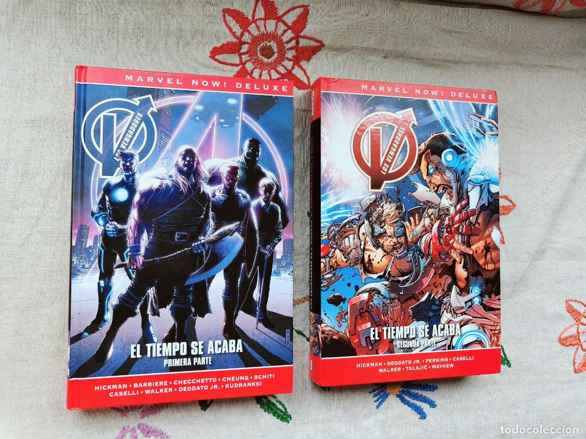 C&oacute;mics: Los Vengadores. Tomos 8 y 9. Tiempo Acaba Primera y Segunda Parte. Marvel Now Deluxe. Panini.