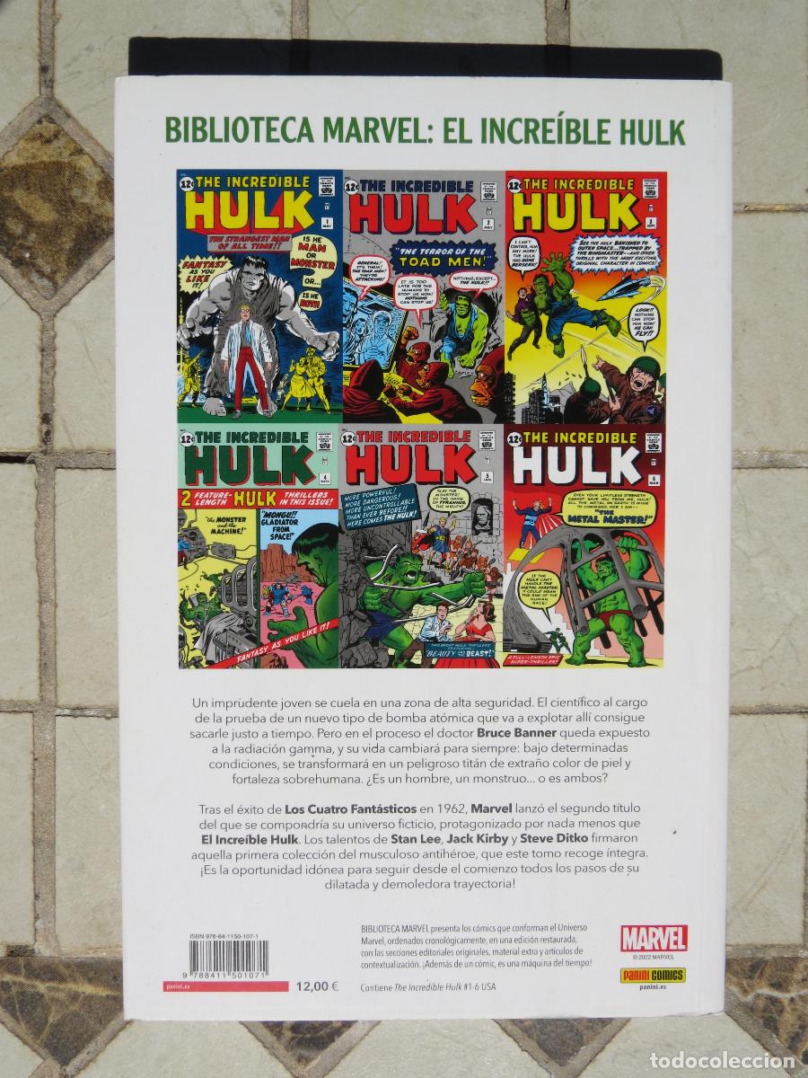 C&oacute;mics: EL INCREIBLE HULK 1 BIBLIOTECA MARVEL 1962 - 63 MARVEL COMICS PANINI - Foto 2