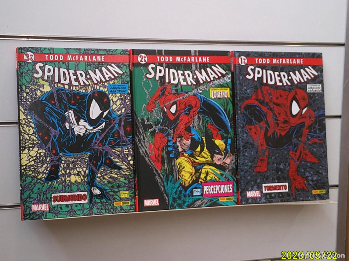 C&oacute;mics: LOTE 3 TOMOS DE SPIDERMAN DE TODD MCFARLANE N&ordm; 1-2 Y 3 TAPA DURA MARVEL - PANINI OFERTA