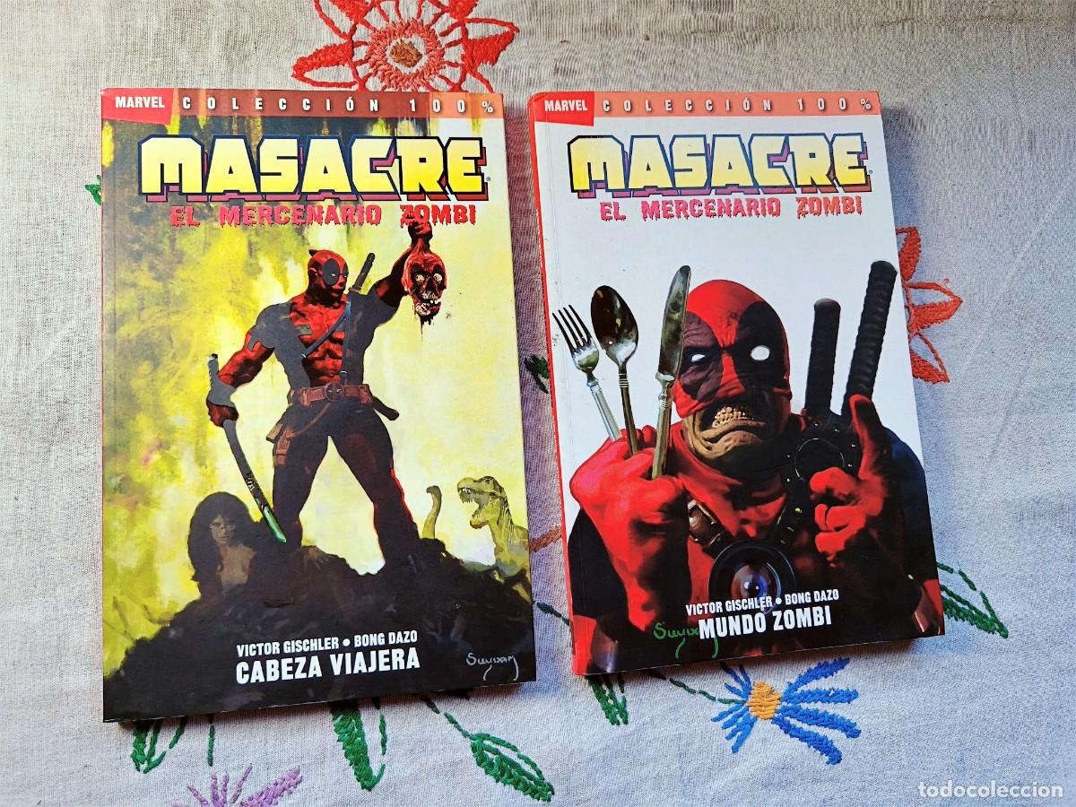 C&oacute;mics: Masacre. Mercenario Zombi Completa. Incluye: Cabeza Viajera y Masacre Mundo Zombi. Marvel. Panini