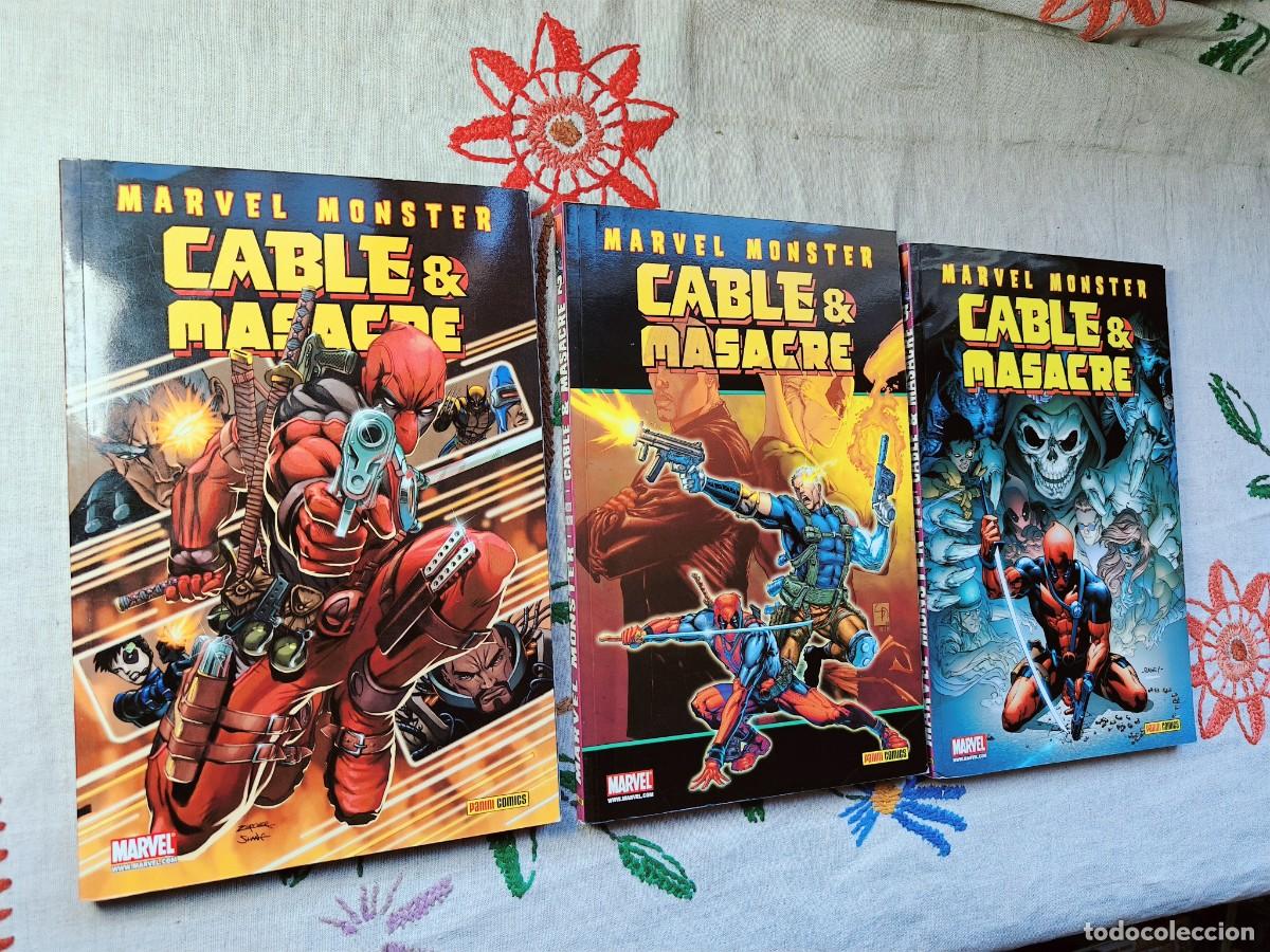 C&oacute;mics: Cable y Masacre. Colecci&oacute;n Completa Marvel Monster. Tomos 1, 2 y 3. Joe Kelly. Marvel. Panini. Est&aacute;n