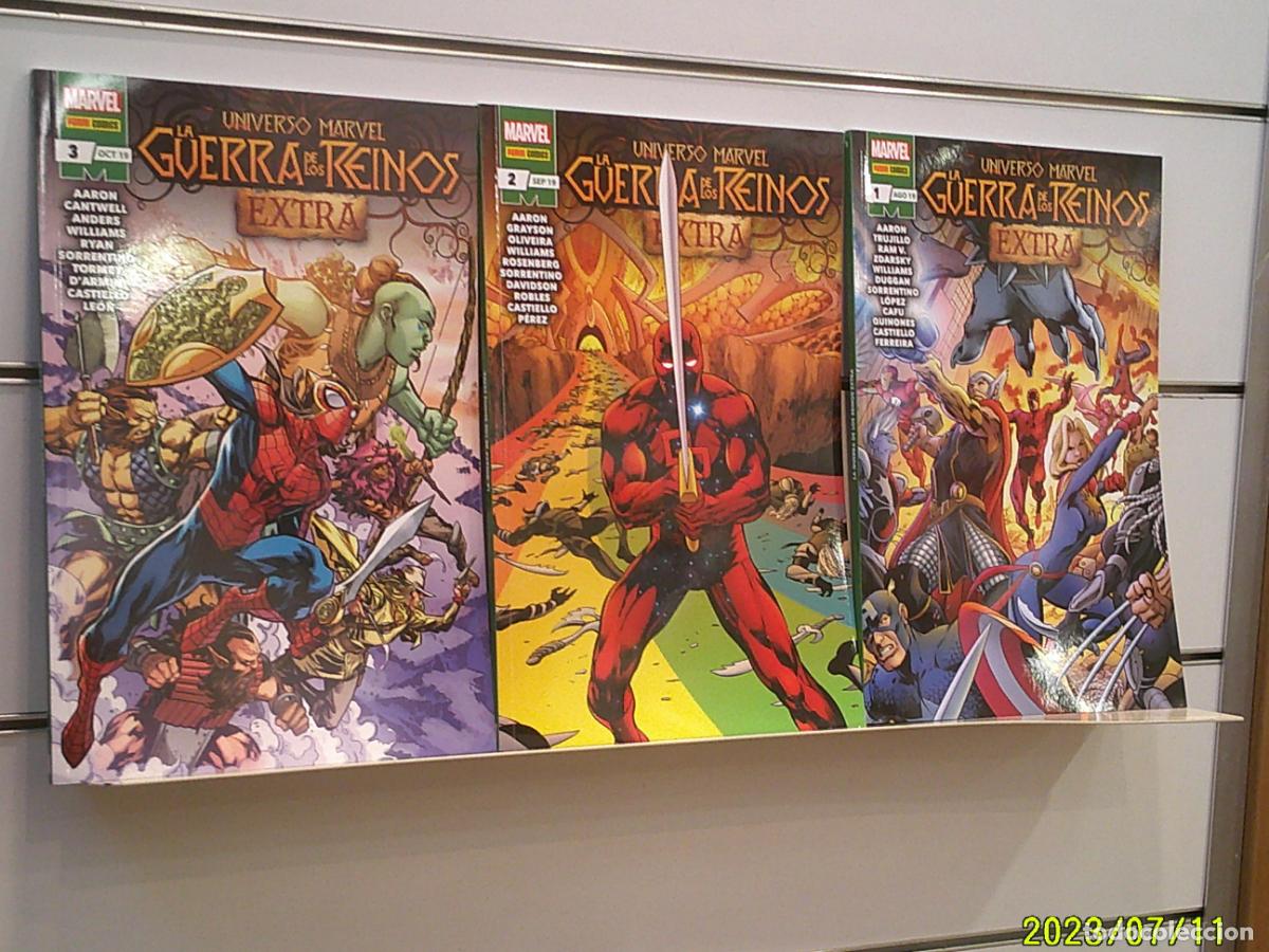 C&oacute;mics: UNIVERSO MARVEL LA GUERRA DE LOS REINOS EXTRA COMPLETA 3 TOMOS - PANINI OFERTA